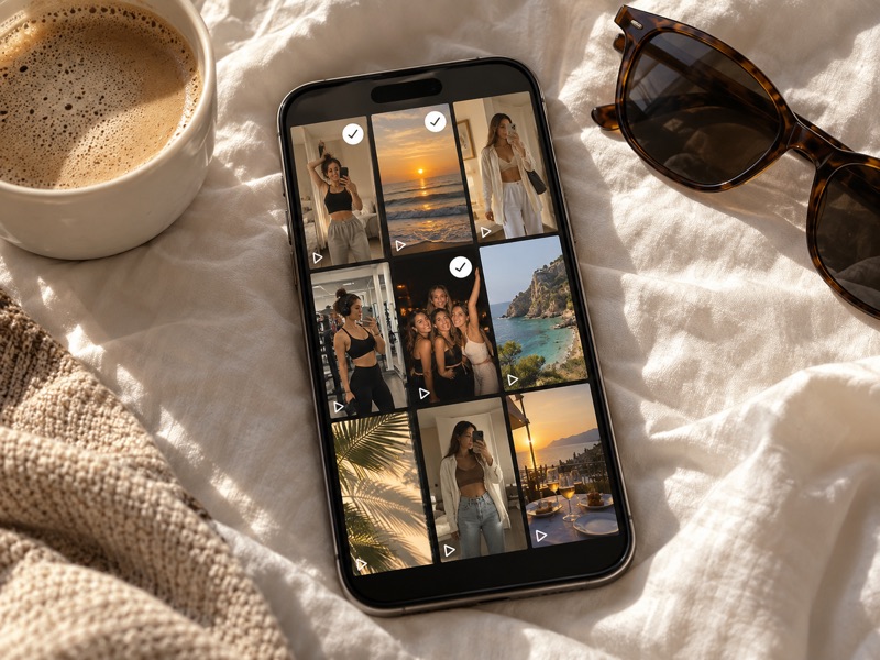 Choosing clips from a camera roll
